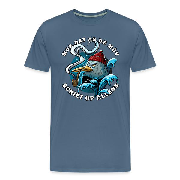 Herren  Premium T-Shirt SCHIET OP ALLENS | Norddeutscher Humor - Blaugrau