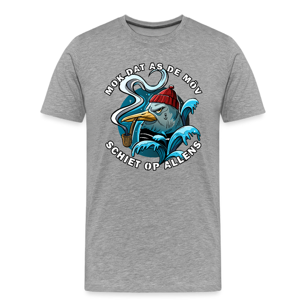 Herren  Premium T-Shirt SCHIET OP ALLENS | Norddeutscher Humor - Grau meliert
