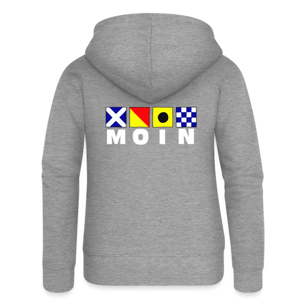 Frauen Premium Kapuzenjacke - Grau meliert
