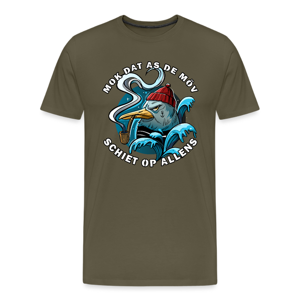Herren  Premium T-Shirt SCHIET OP ALLENS | Norddeutscher Humor - Khaki
