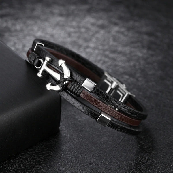 Lederarmband Unisex mit Anker - SHT Design