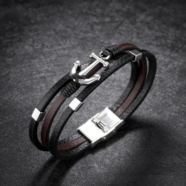Lederarmband Unisex mit Anker - SHT Design