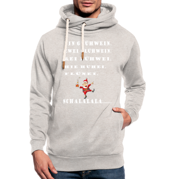 Shawl Collar Hoodie - Beige meliert