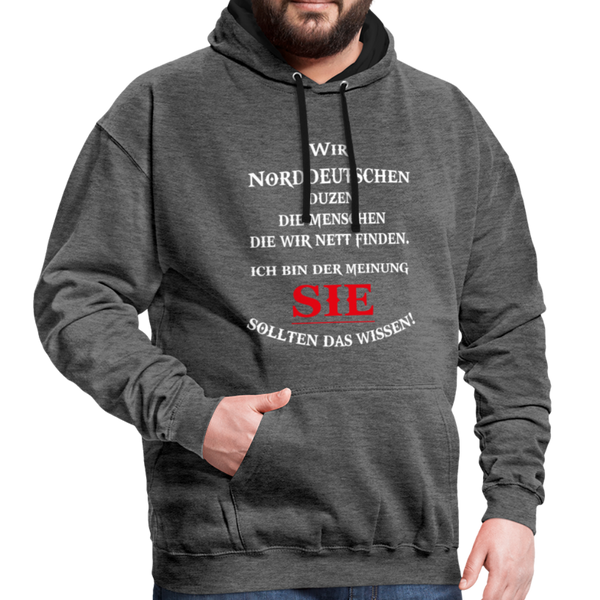 Contrast Colour Hoodie - Anthrazit/Schwarz