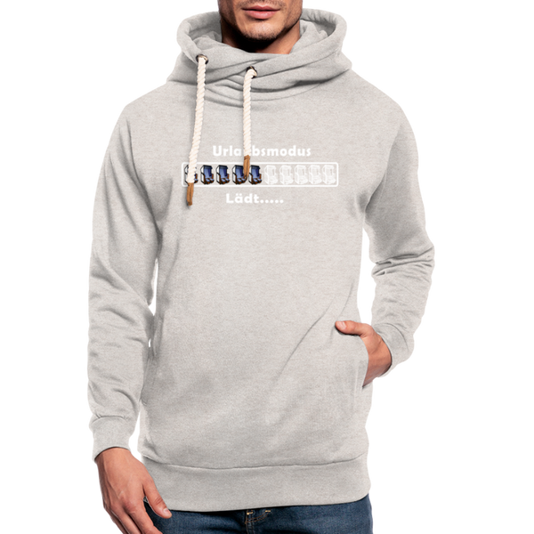 Shawl Collar Hoodie - Beige meliert