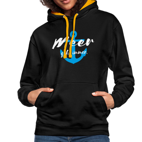 Contrast Colour Hoodie - Schwarz/Gold
