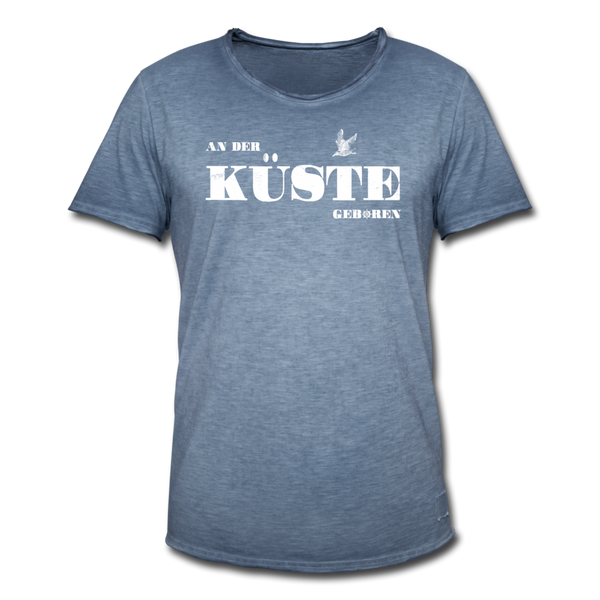Herren Vintage T-Shirt AN DER KÜSTE GEBOREN - Vintage Denim