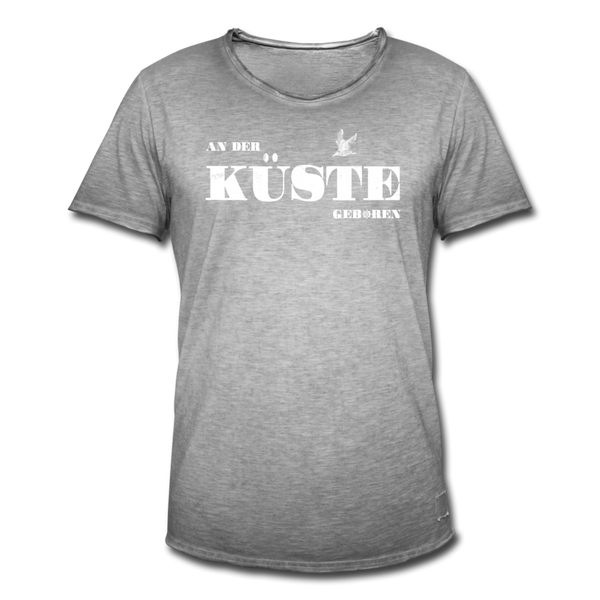 Herren Vintage T-Shirt AN DER KÜSTE GEBOREN - Vintage Grau