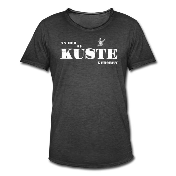 Herren Vintage T-Shirt AN DER KÜSTE GEBOREN - Vintage Schwarz