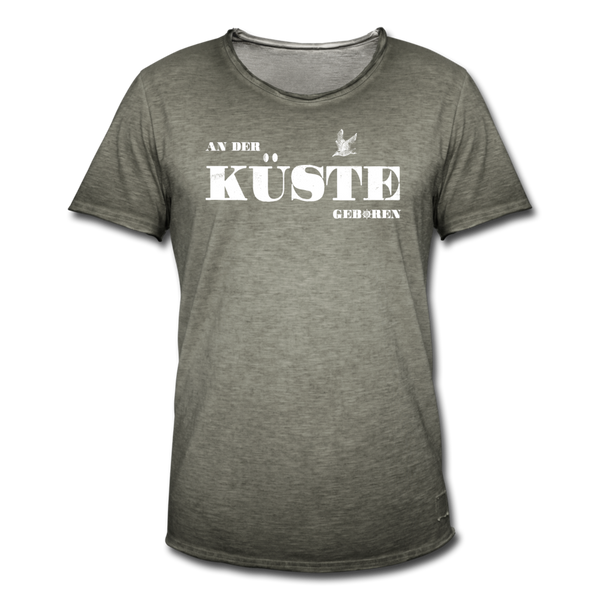 Herren Vintage T-Shirt AN DER KÜSTE GEBOREN - Vintage Khaki