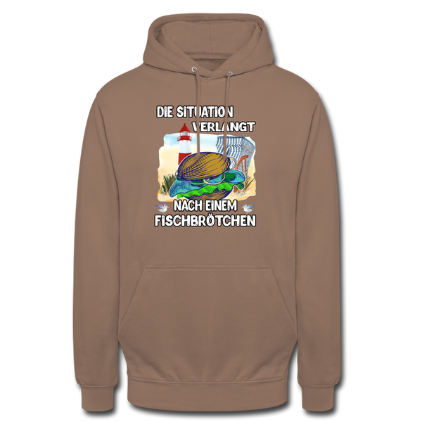 Unisex Hoodie Die Situation verlangt nach einem Fischbrötchen | Norddeutscher Humor - Mokka