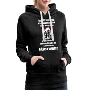 Damen Premium Hoodie DÜVELDEERNS FEUERWEHR - Anthrazit