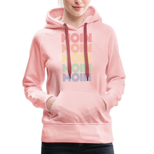 Damen Premium Hoodie MOIN 70er / 80er PARTY STYLE - Kristallrosa