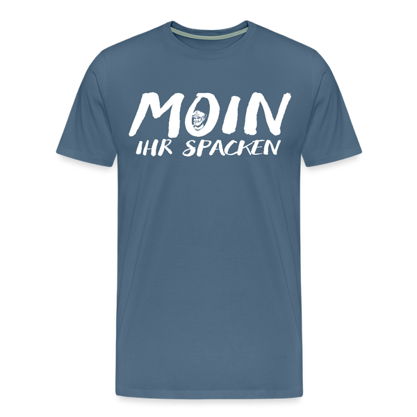 Herren Premium T-Shirt MOIN IHR SPACKEN - Blaugrau