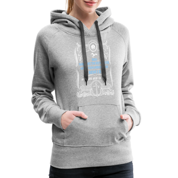 Damen Premium Hoodie GESABBEL UND BESUCH - Grau meliert