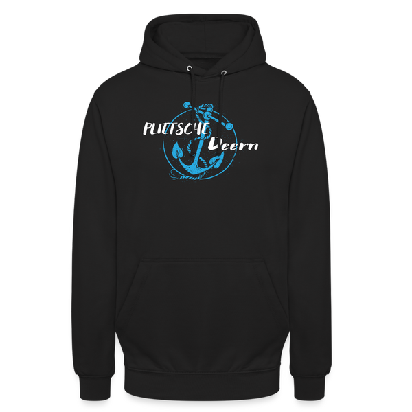 Unisex Hoodie PLIETSCHE DEERN - Schwarz