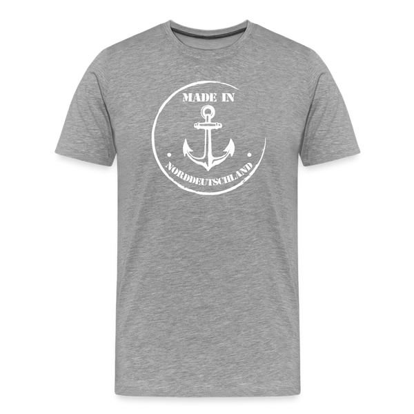 Herren Premium T-Shirt MADE IN NORDDEUTSCHLAND ANKER - Grau meliert