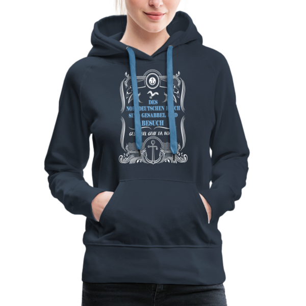 Damen Premium Hoodie GESABBEL UND BESUCH - Navy