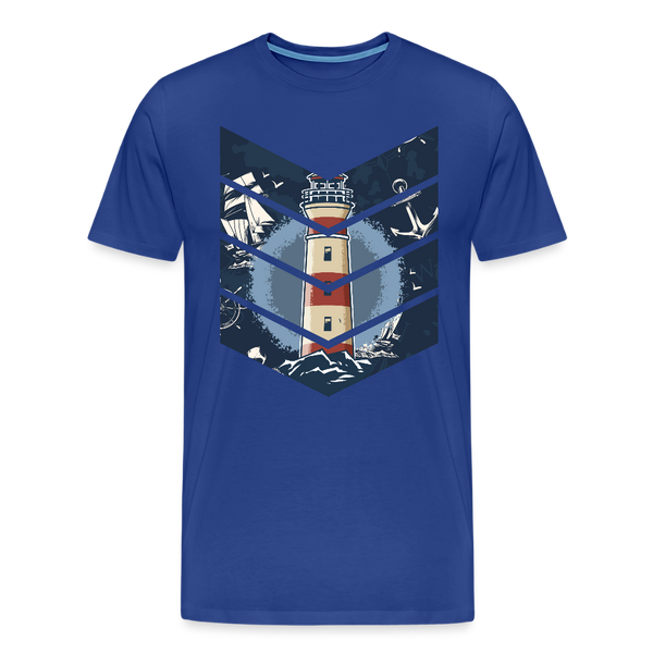 Herren Premium T-Shirt SEGELSCHIFF, MÖWEN UND MEER - Königsblau