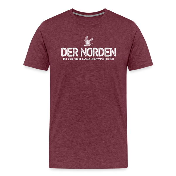 Herren  Premium T-Shirt DER NORDEN - Bordeauxrot meliert