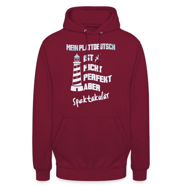 Unisex Hoodie MEIN PLATTDEUTSCH - Bordeaux