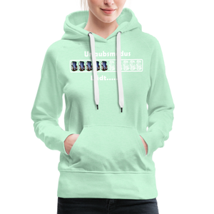 Damen Premium Hoodie URLAUBSMODUS LÄDT - helles Mintgrün