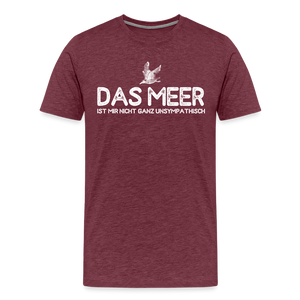 Herren Premium T-Shirt DAS MEER - Bordeauxrot meliert