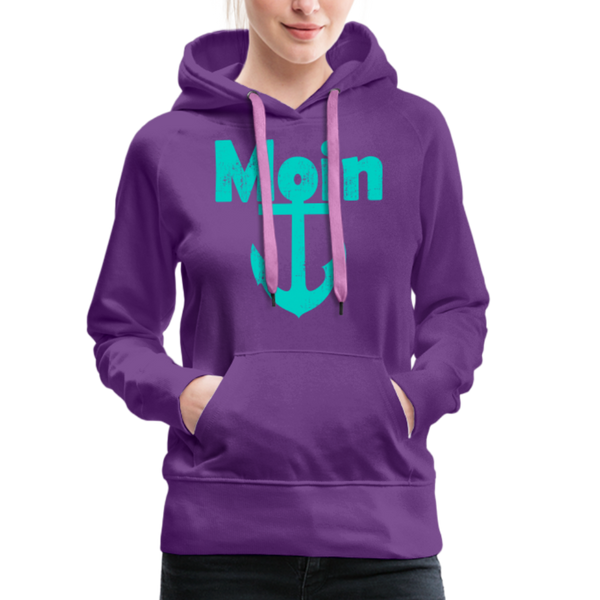 Damen Premium Hoodie  MOIN ANKER TÜRKIS - Purple