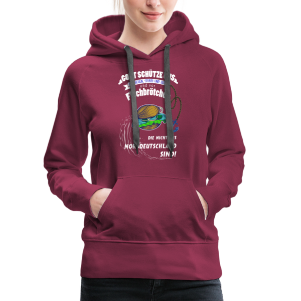 Damen Premium Hoodie FISCHBRÖTCHEN - Bordeaux