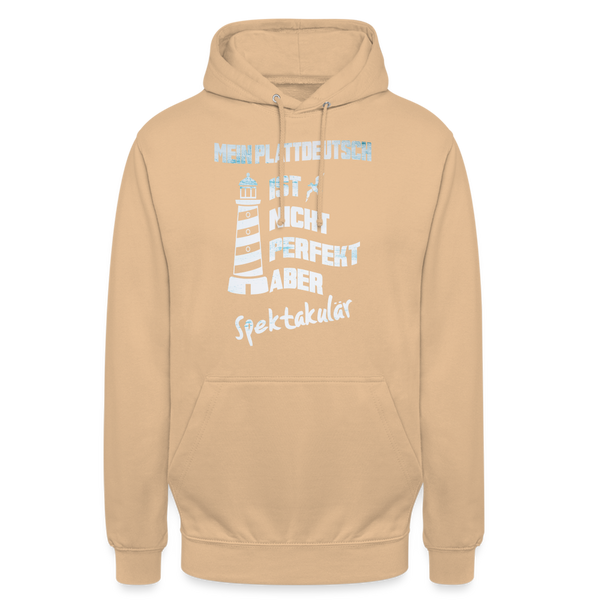 Unisex Hoodie MEIN PLATTDEUTSCH - Pfirsich