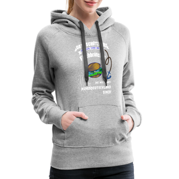 Damen Premium Hoodie FISCHBRÖTCHEN - Grau meliert