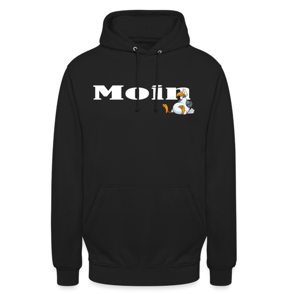 Unisex Hoodie MOIN DICKE MÖWE | Norddeutscher Humor - Schwarz