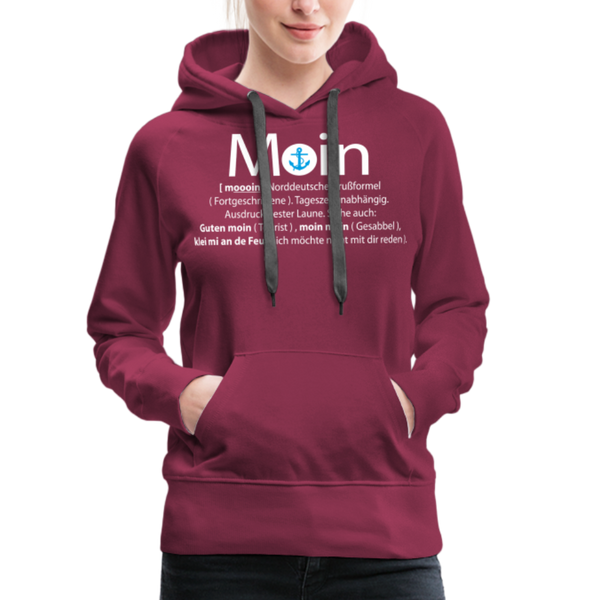 Damen Premium Hoodie GUTEN MOIN - Bordeaux