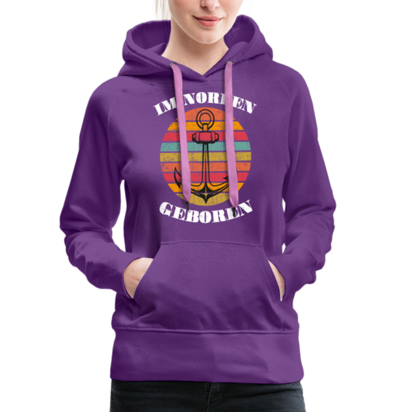 Damen Premium Hoodie IM NORDEN GEBOREN - Purple