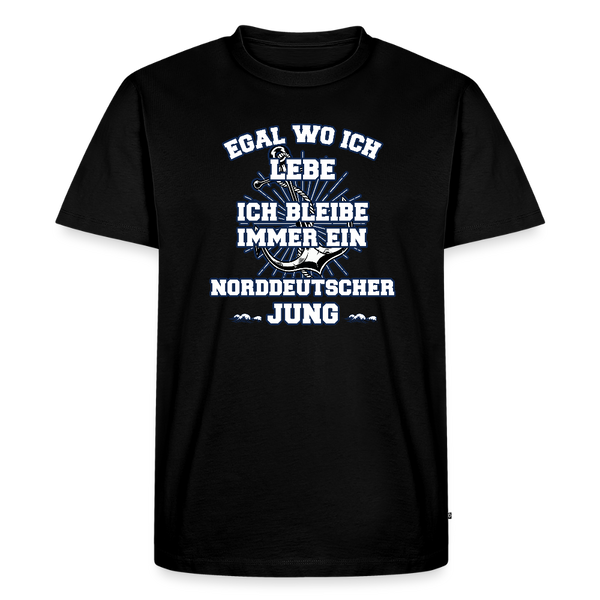 Herren  Premium T-Shirt NORDDEUTSCHER JUNG - Schwarz