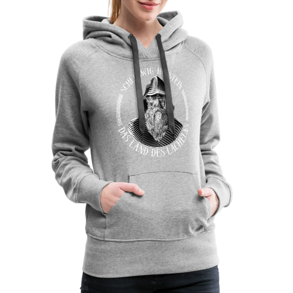 Damen Premium Hoodie SCHLESWIG HOLSTEIN LAND DES LÄCHELNS - Grau meliert