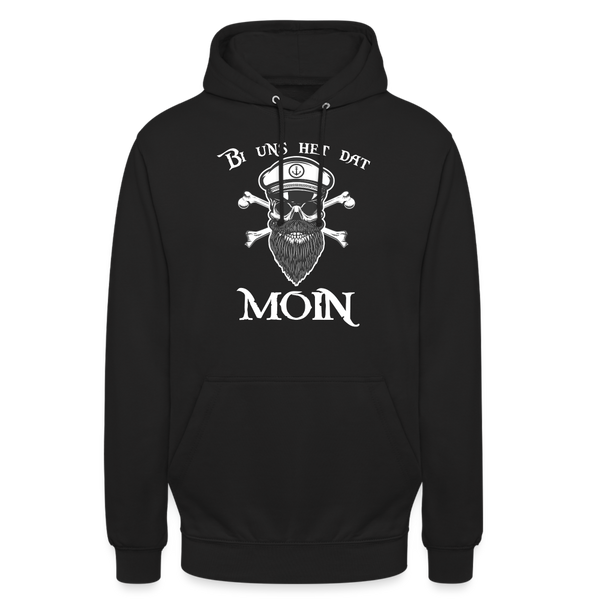 Unisex Hoodie BI UNS HET DAT MOIN TOTENKOPF - Schwarz