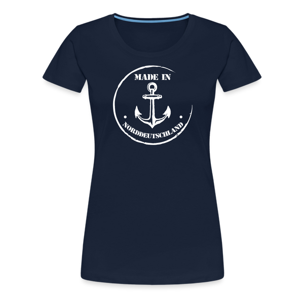 Damen Premium T-Shirt MADE IN NORDDEUTSCHLAND ANKER - Navy