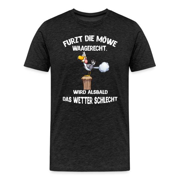 Herren Premium T-Shirt FURZT DIE MÖWE WAAGERECHT - Anthrazit