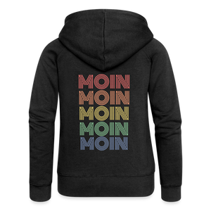 Frauen Premium Kapuzenjacke MOIN 70er / 80er PARTY STYLE - Schwarz