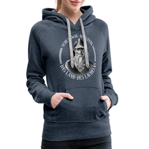 Damen Premium Hoodie SCHLESWIG HOLSTEIN LAND DES LÄCHELNS - Jeansblau