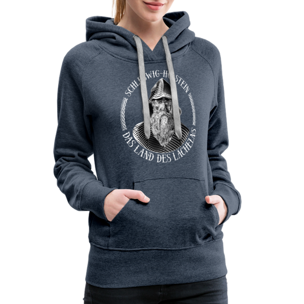 Damen Premium Hoodie SCHLESWIG HOLSTEIN LAND DES LÄCHELNS - Jeansblau