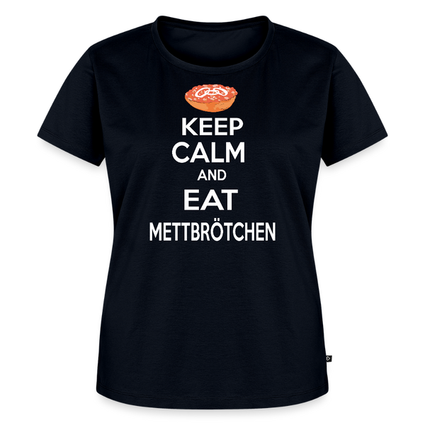 Damen Premium T-Shirt KEEP CALM AND EAT METTBRÖTCHEN - Navy