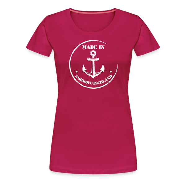 Damen Premium T-Shirt MADE IN NORDDEUTSCHLAND ANKER - dunkles Pink