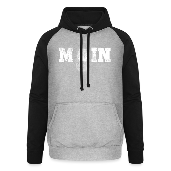 Baseball Hoodie MOIN SEEMANN - Grau meliert/Schwarz