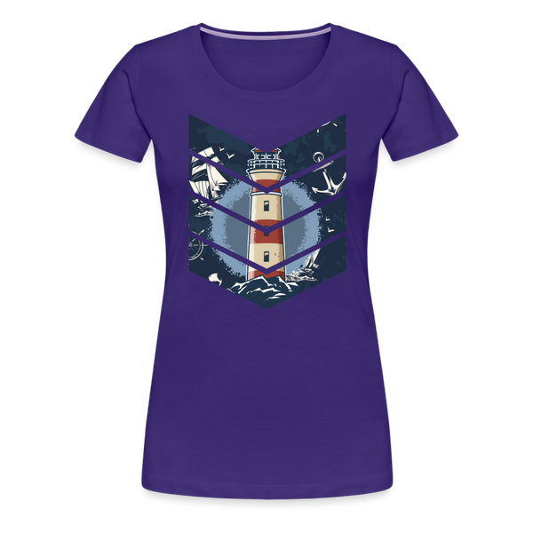 Damen Premium T-Shirt SEGELSCHIFF, MÖWEN UND MEER - Lila