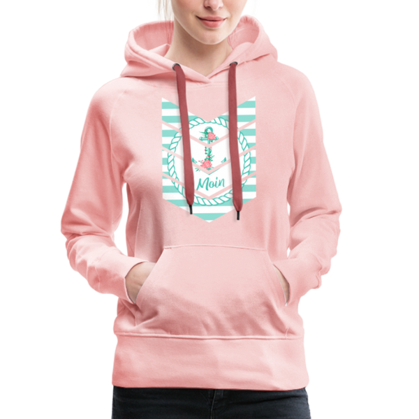 Damen Premium Hoodie BLUMENANKER VINTAGE - Kristallrosa