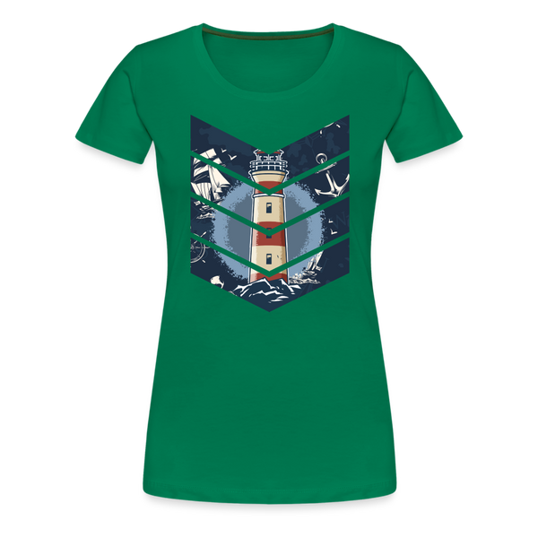 Damen Premium T-Shirt SEGELSCHIFF, MÖWEN UND MEER - Kelly Green