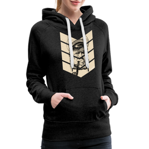 Damen Premium Hoodie MOIN KAPITÄN BEIGE - Anthrazit