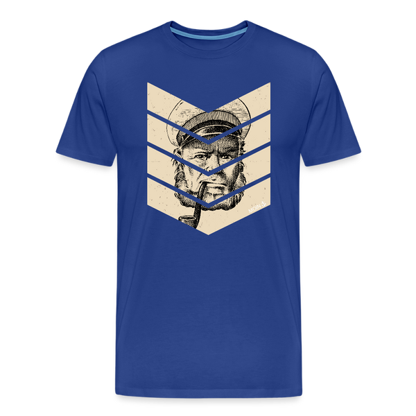 Herren  Premium T-Shirt MOIN KAPITÄN BEIGE - Königsblau